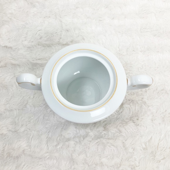 Vintage Fukagawa Arita white flower gold leaf sugar bowl missing lid - Picture 5 of 7